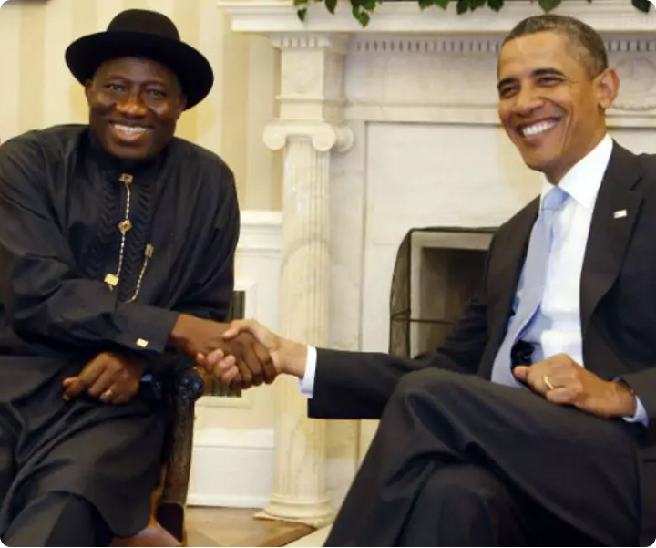 Dr. Goodluck Ebele shaking hands with Barack Obama